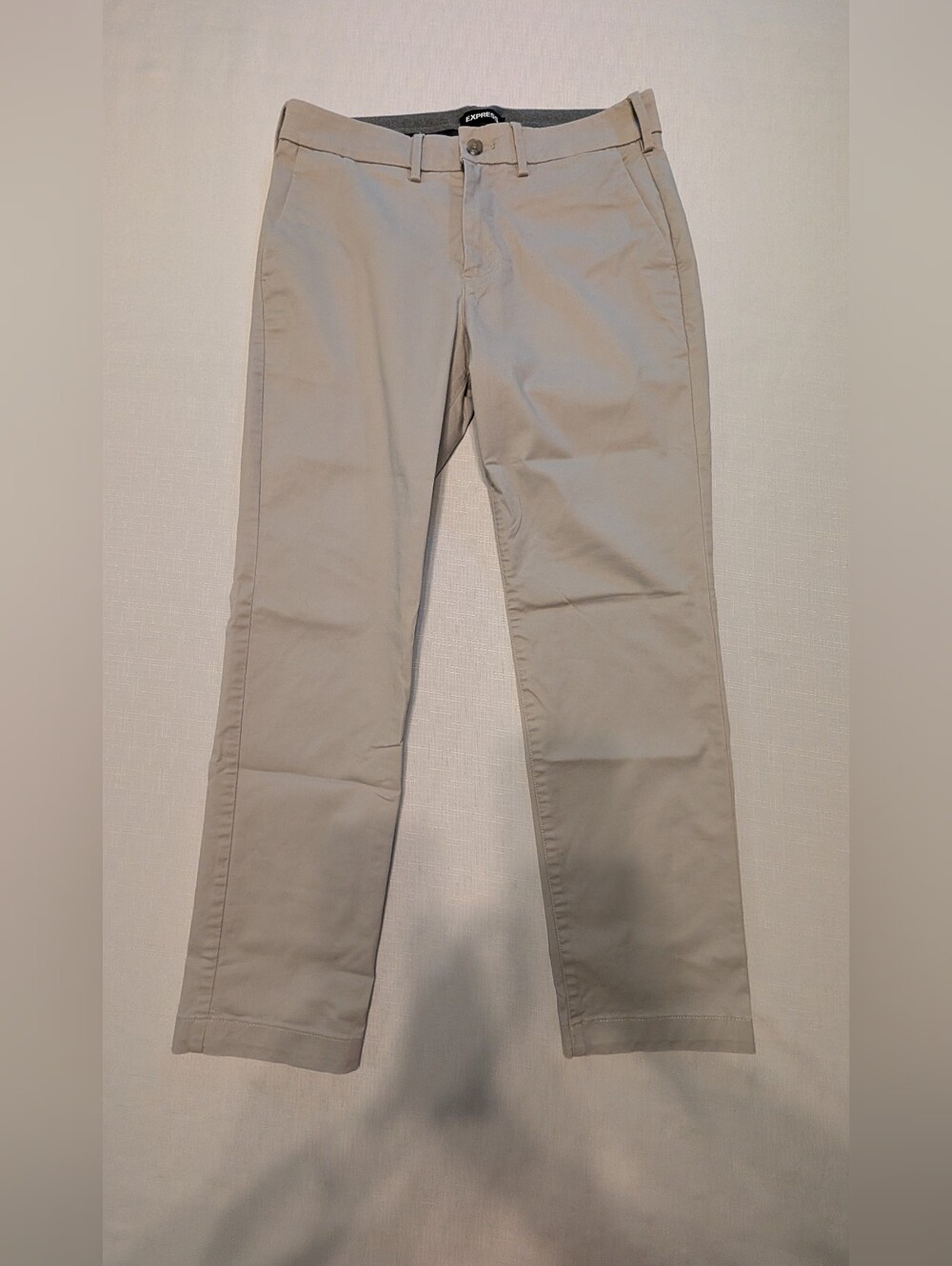 Express Slim-Fit Light Gray Chino Pants Men's Size 30x30 New Without Tags